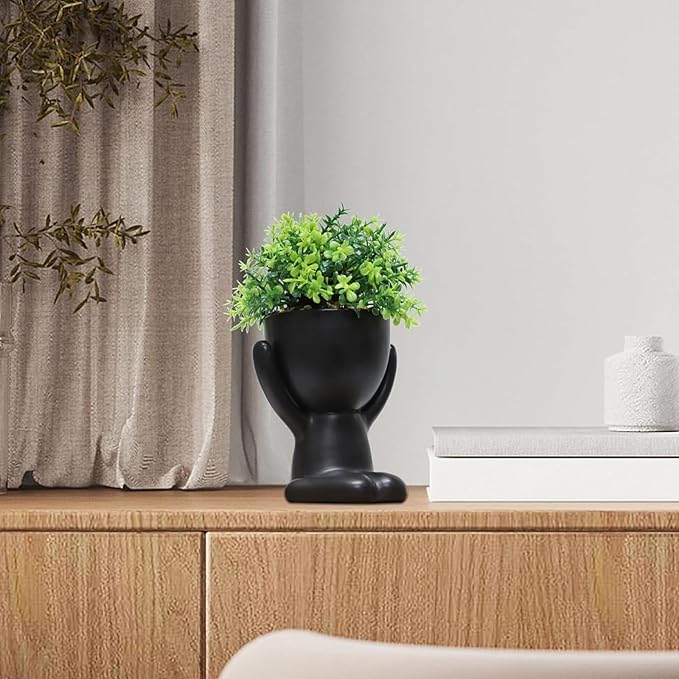 Zerzsy Fake Succulent, Mini Succulents Plants Desk Plant for Office Decor for Women, Cute Fake Plants Bathroom Decor - Set of 1