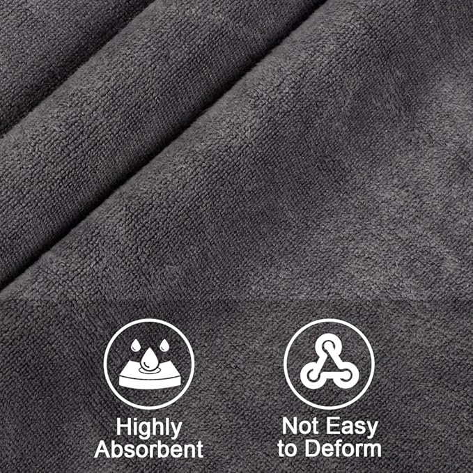 Orighty Bath Towels Pack of 2 - Soft Feel Grey Bath Towel Sets, Highly Absorbent Microfiber Towels for Body, Quick Drying, Microfiber Towel for Sport, Yoga, SPA, Fitness, (27’’ x 54’’)