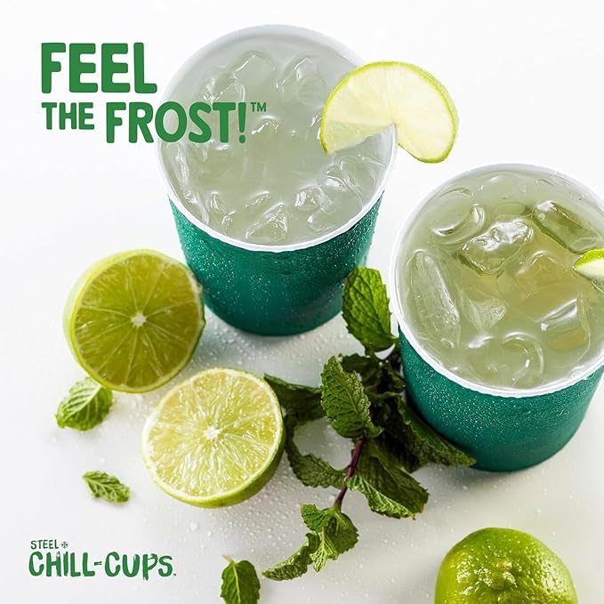 16 oz. Party Cups, Perfect for Cold Drinks, Sturdy & Durable, Disposable and 100% Recyclable, Made in USA, Green, 12 Count