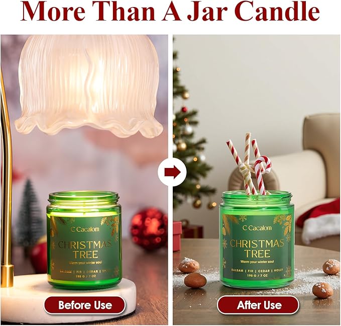 Christmas Soy Candles for Christmas Home Decor Non-Toxic Aromatherapy Scented Candles for Holiday Christmas Gifts, Cozy Cute Jar Candle, Winter Candle for Women Men, Christmas Hearth Lavender Candle