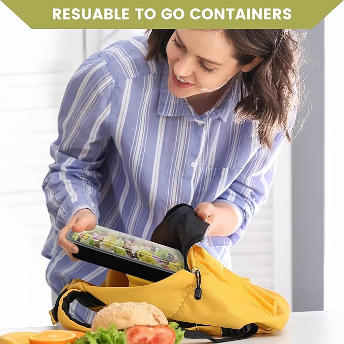 Meal Prep Containers Reusable - 48oz Food Storage Containers with Lids 30 Pack, To Go Food Containers for Meal Prep, Disposable To Go Container with Lids, BPA Free, Microwave/Dishwasher/Freezer Safe