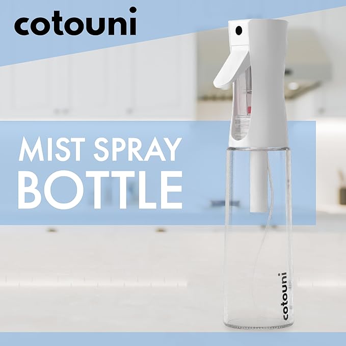 Continuous Spray Bottle for Hair Care, Hydrating Skin Care | Plant Mister or Squirt Bottle for Ironing and Cleaning, 10.1 fl oz/300 mL Clear Glass, 9.8"(H) x 2.08"(W)