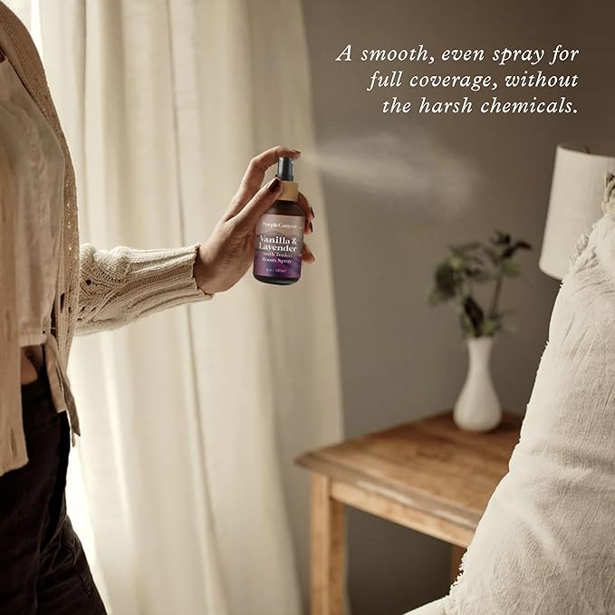 Purple Canyon Vanilla & Lavender with Tonka Room Spray — 4 oz Natural Linen & Room Freshener — Soothing Floral & Sweet Aroma — Spa-Like Relaxation — Premium Natural Fragrance Oils