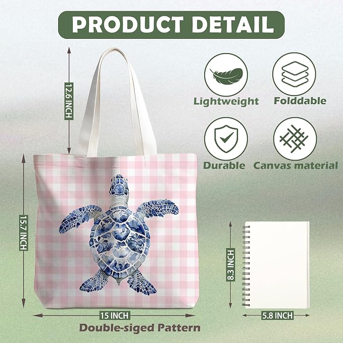 Animals-Flowers-Fruits-Bow Valentines Canvas Heart Tote Bag, Coquette Reusable Shopping Grocery Bags