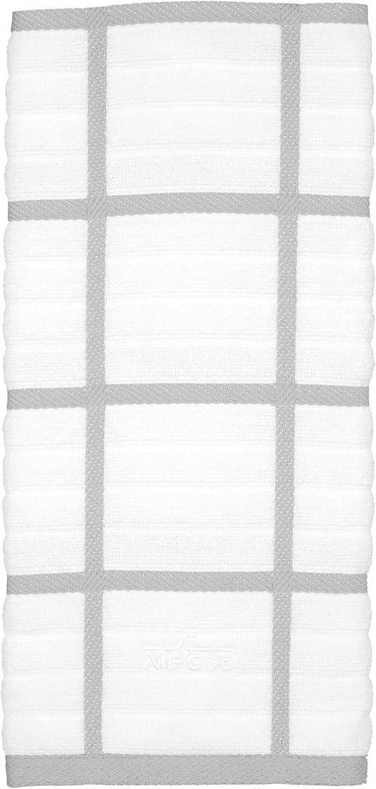 All-Clad Checked Kitchen Towel: Highly Absorbent, Super Soft Long Lasting - 100% Cotton, 17"x30" Tea Towel for Cleaning & Drying Dishes, Pans, Glassware, or Countertops, (1-Pack), Titanium Gray