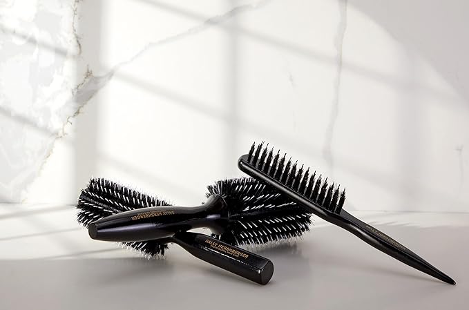 SALLY HERSHBERGER Medium Round Brush for Men & Women - Premium, Salon-Tested, Volumizing and Smoothing Barrel Hair Brush - For Styling & Blow Drying Thick Through Fine Hair - Boar Bristle Design - 1pc