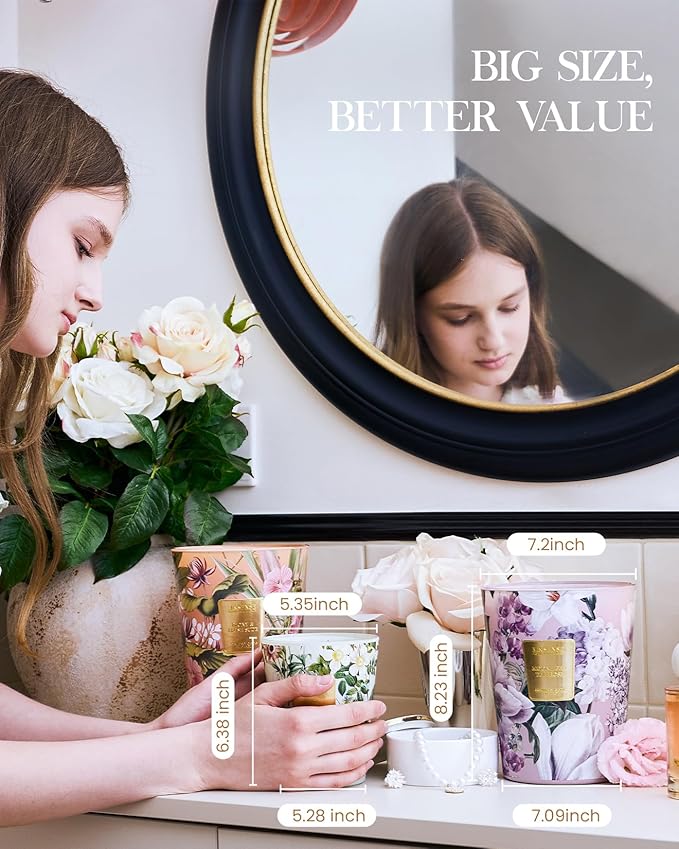 M&SENSE Peaceful Patchouli Scented Natural Soy Wax Candle, 14.1oz 60 Hours Long Lasting Slow Burning, Aromatherapy Fall Winter Candle for Stress Relief Festival Gifts for Home Decor