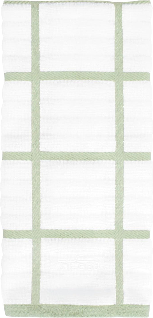 All-Clad Checked Kitchen Towel: Highly Absorbent, Super Soft Long Lasting - 100% Cotton, 17"x30" Tea Towel for Cleaning & Drying Dishes, Pans, Glassware, or Countertops, (1-Pack), Fennel