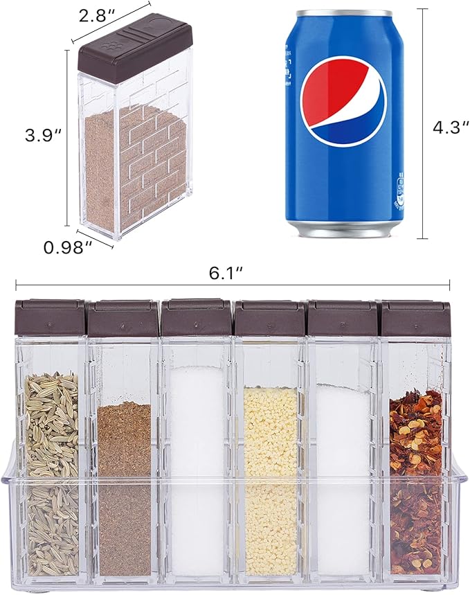 URALFA 24 Travel Spice Containers with 2-in-1 Lids, Seasoning Containers with Labels Spice Jars with Shaker Lids, Travel Spice Kit Empty Plastic Salt Pepper Shaker, Seasoning Shaker for Camping BBQ