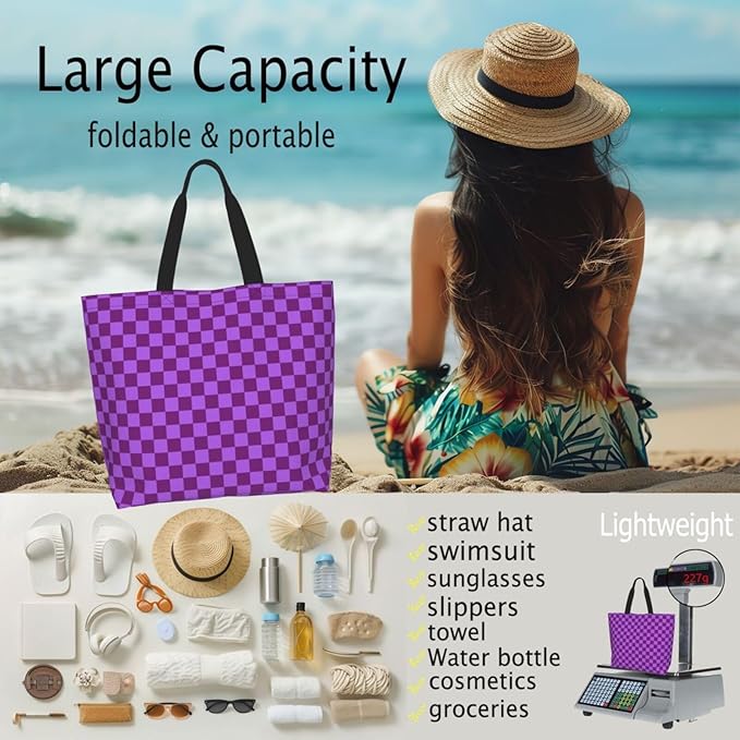 Tote Bag Shoulder Bags for Women Grocery Shopping Bag Reusable Bags Boho-Red Paisley 1