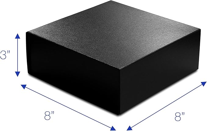 CECOBOX - Gift Boxes with Lids for Presents 8"x8"x3.1" - Matte, Collapsible Magnetic Closure Gift Box - Groomsmen & Bridesmaid Proposal Boxes, Wedding, PR, Birthdays, Holidays (Black Leatherette)