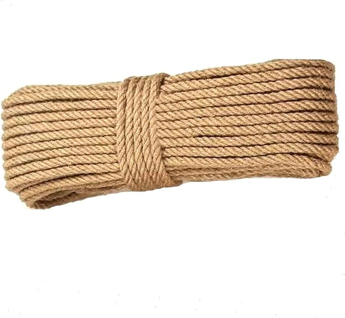 14mm Jute Rope 32Feet Burlap Twine Natural Thick Strong Hemp Cord for Arts Crafts DIY Decoration Gift Wrapping