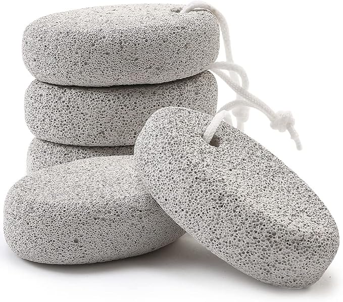 Natural Foot Pumice Stone for Feet, Borogo 5-Pack Lava Pedicure Tools Hard Skin Callus Remover for Feet and Hands - Natural Foot File Exfoliation to Remove Dead Skin, Heels, Elbows, Hands