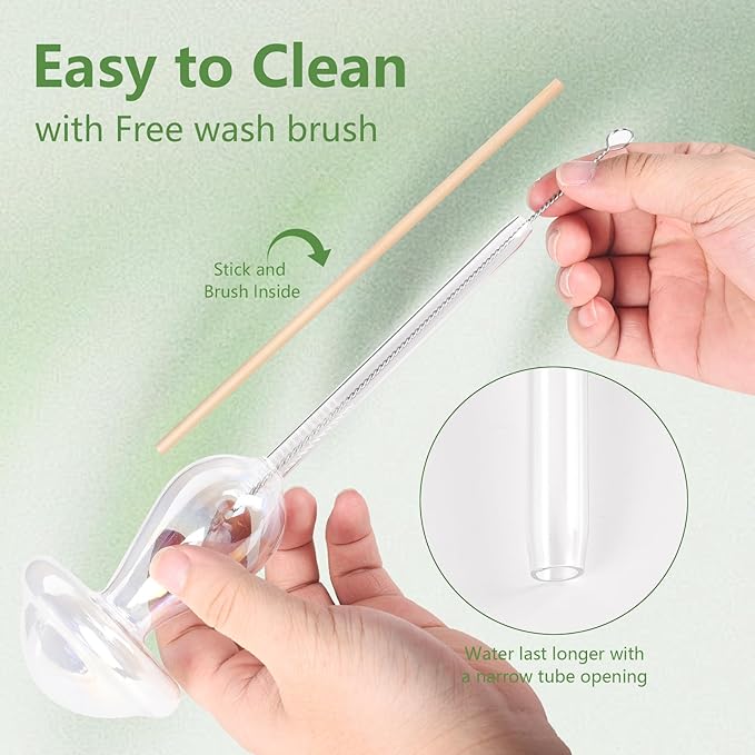 Plant Watering Globes- 2Pcs Iridescent Rainbow Glass Water Bulbs Mushroom Self Watering Spikes Planter Insert Automatic Plant Watering Bulbs Devices for Indoor and Outdoor Plants