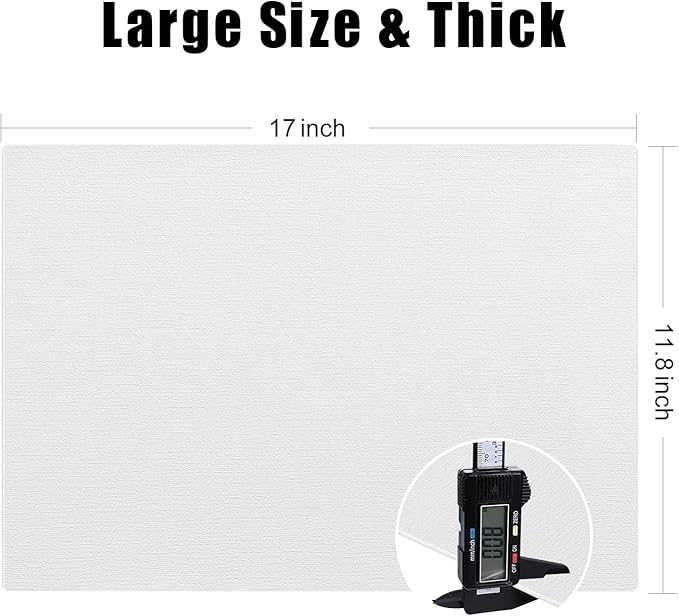 Homaxy Faux Leather Heat Resistant Placemats for Dining Table Set of 4, Waterproof Wipeable Washable PU Table Mats, Easy to Clean Anti-Slip Place Mats, 11.8" x 17", White