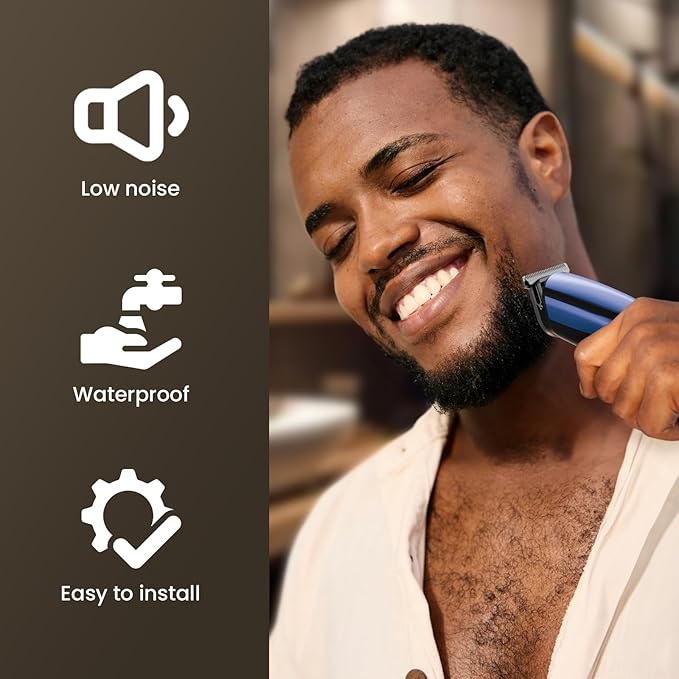 SHPAVVER Beard Trimmer for Men: Professional Barber Hair Clippers - 12-in-1 Cordless Grooming Kit - Waterproof Electric Razor with Turbo Speed & Precision Blades, Blue