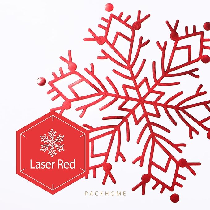 PACKHOME 6 Christmas Gift Boxes 13x9.7x3.4 Inches, Large Gift Boxes with Lids, Sturdy Shirt Boxes with Magnetic Lids for Wrapping Gifts (Red Snowflake Pattern)