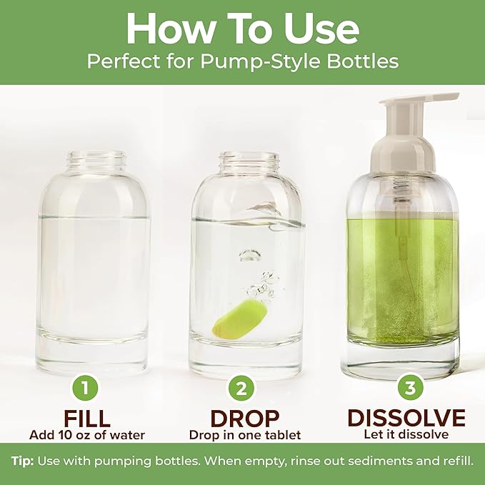 Foaming Hand Soap Tablets Refill – Bergamot Scent, 6-Pack Concentrated Tablets for Foaming Soap