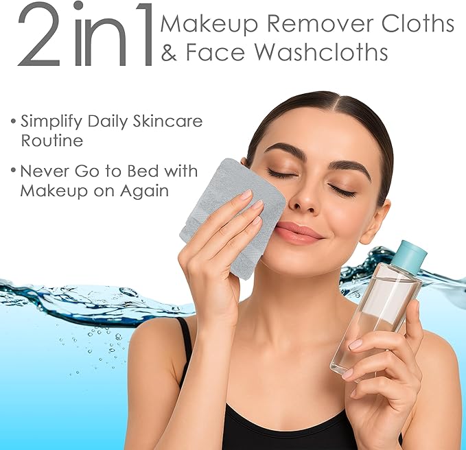 DAN RIVER 12-Pack Premium 100% Cotton Highrise Face Towels – Reusable Face Towel Set, Absorbent & Soft Wash Towels for Bathroom & Body – Hand and Face Towels, 550 GSM (12x12 in)