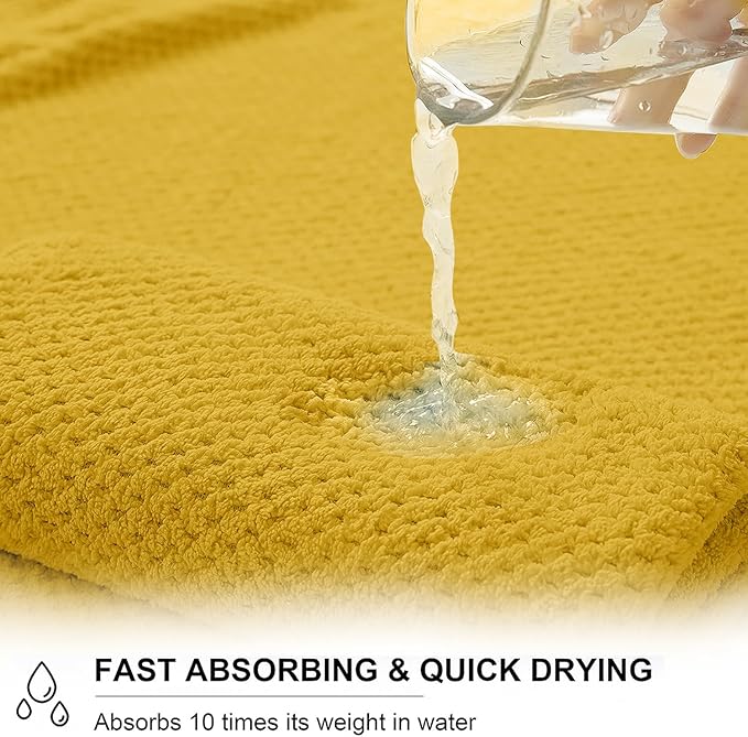 Extra Large Bath Towel Sheet Set 35x70 Inches - Oversized Bath Towels Set,Jumbo Large Microfiber - Quick Dry,Super Soft,Highly Absorbent Towel Set for Bathroom,Hotel,SPA,Pack of 4(Sweet Yellow)