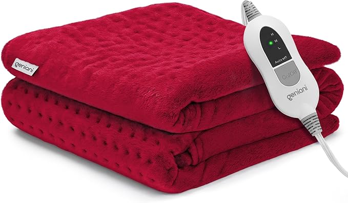 GENIANI Electric Throw - XL Heating Pad for Back Pain & Menstrual Pain Relief, Auto Shut Off, Machine Washable, Moist Heat Pad for Neck and Shoulder, Cramps Relief, Heat Patche Viva Magenta 12'‘×24’’