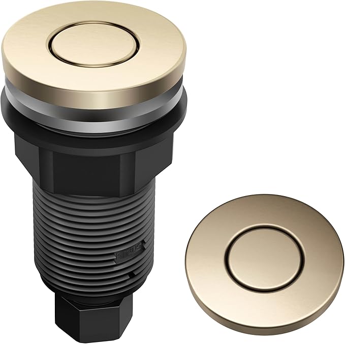 KRAUS Flat-Top Garbage Disposal Air Switch Button in Spot-Free Antique Champagne Bronze, KWDB-20SFACB