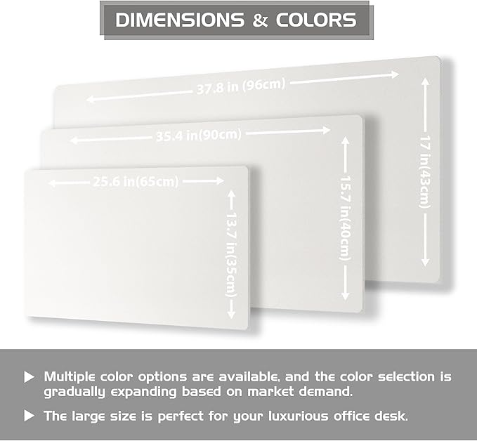 Aothia Dual-Sided Desk Mat - Leather & Cork Desk Protector, Large Mouse Pad & Writing Pad, Waterproof, Off-White (35.4" x 15.7")