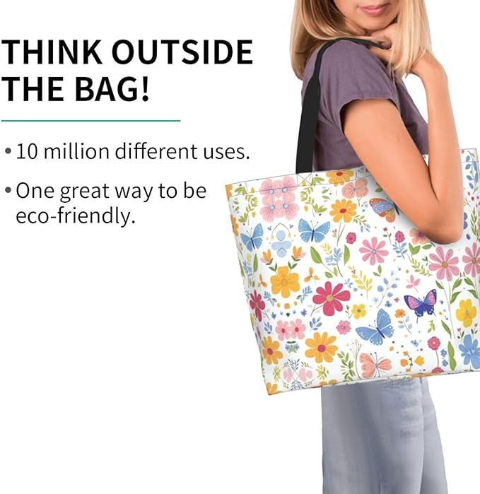 Tote Bag Shoulder Bags for Women Grocery Shopping Bag Reusable Bags Boho-Red Paisley 1