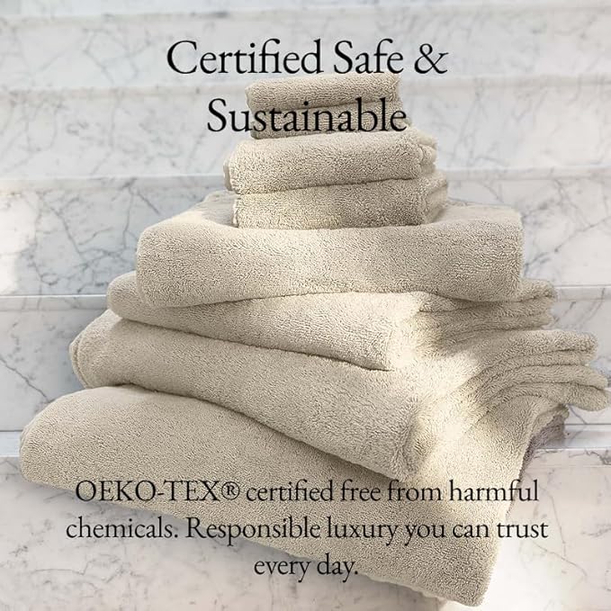 Italic Ultraplush 100% Australian Cotton Towels - Set of 2 Luxury Bath Towels, Quick Dry Plush and Absorbent, Heavy Duty Large Bath Towels, 800GSM Towels for Bathroom & Spa (Sand)