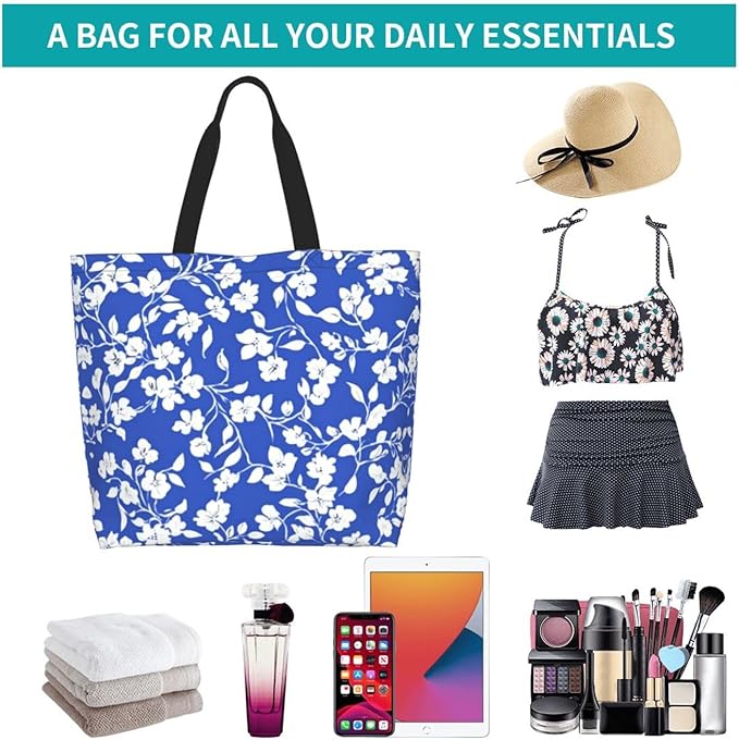 Tote Bag Shoulder Bags for Women Grocery Shopping Bag Reusable Bags Boho-Red Paisley 1