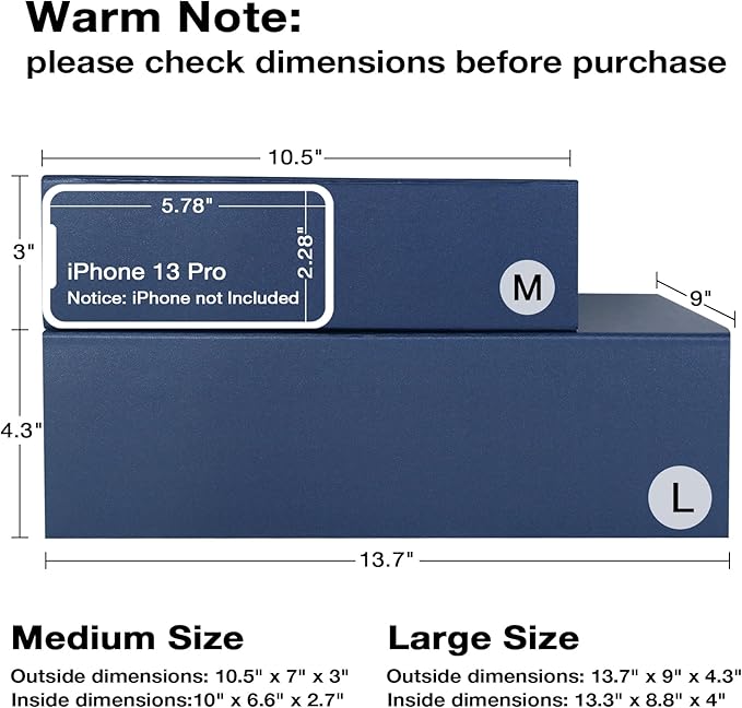 Aimyoo Navy Blue Collapsible Gift Box with Magnetic Closure Lids 13.8x9x4.3 in, Large Bridesmaid Groomsman Proposal Boxes, Rectangle Present Box for Graduation Birthday Storage 1 Pack