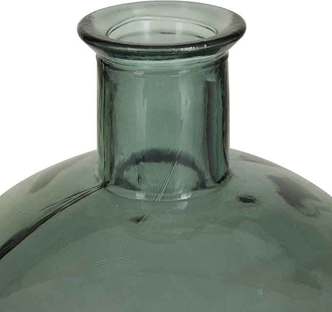 Deco 79 Recycled Glass Handmade Decorative Vase Spanish Centerpiece Vase, Flower Vase for Home Decoration 13" x 13" x 17", Green