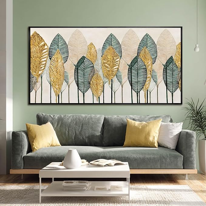 CHUDANHAO Vintage Wall Decor Gold Foil Wall Art Abstract Home Decorations Textured Artwork for Walls 24"x48" Pictures for Bedroom Office Art