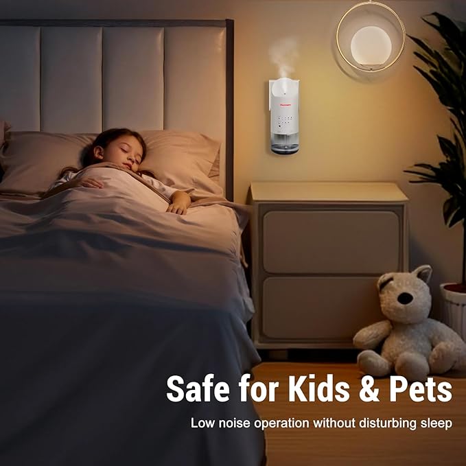 2025 Plug-in Essential Oil Diffuser – Waterless Scent Diffuser, Smart Wall Diffuser for Home, Office, & Spa, Covers Up to 500 Sq. Ft., 160ML Capacity, Portable Aromatherapy Aroma Diffuser, White