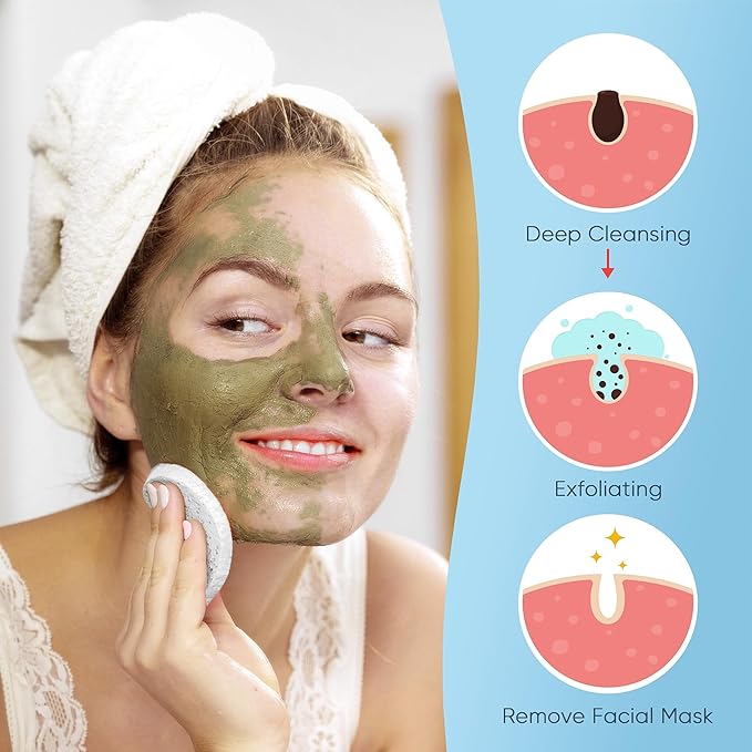 GAINWELL 100PCS Compressed Facial Sponges, Cleansing, for Personal Spa Esthetician Use, White