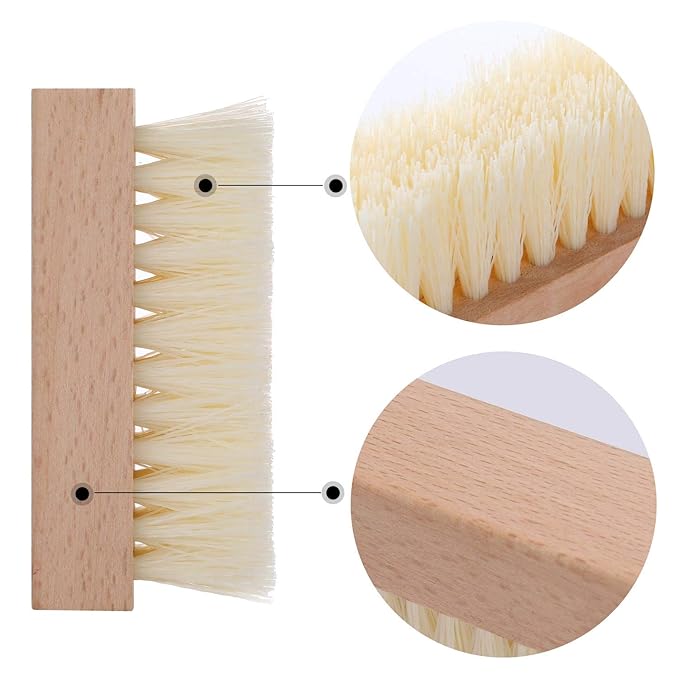 4-Packs Wooden Nail Brush Sturdy, Non-Slip Fingernail Hand Scrub Brush Nail Cleaning Brush for Nails and Toes