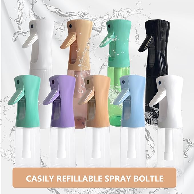 Spray Bottle for Hair Continuous Ultra Fine Mist (200ml) 360° Multi Spray Bottle for Plants, Cleaning, Skin Care Leakproof & Durable 1 Pack