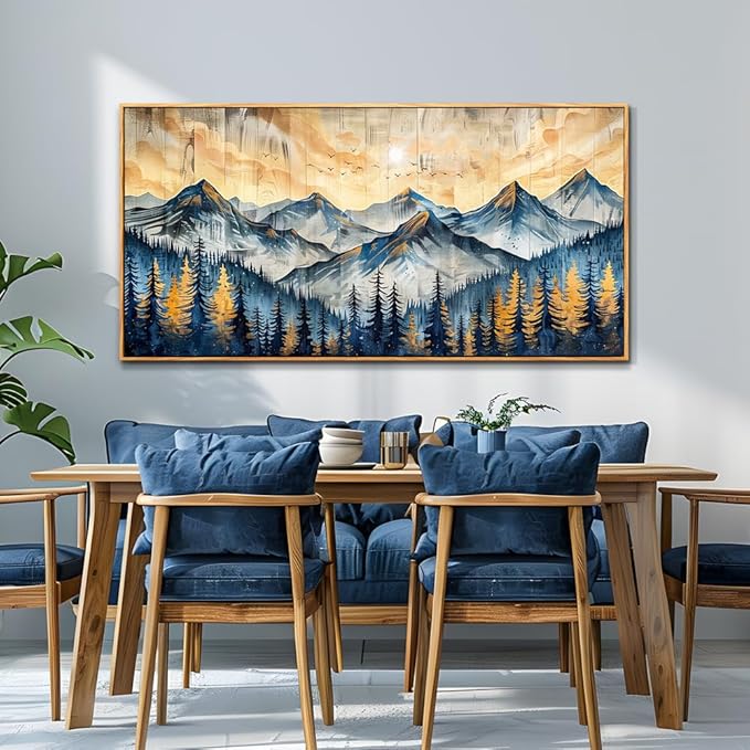 QIYILEXWART Canvas Wall Art For Living Room Large Wall Decor For Office Bedroom Decorations Mountain Landscape Pictures Farmhouse Painting Artwork Room Wall Mural Aesthetic Home Decor 30x60 In