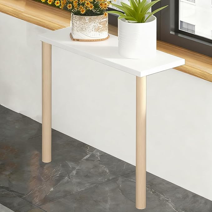 Cuttable Wooden Window Sill Extender Shelf - Space-Saving Plant Stand with Adjustable Legs, Window Ledge Extension Board (60x30x40cm / 24x12x16in)