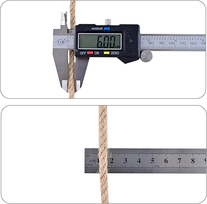 Natural Jute Twine 656ft 6mm,4Ply Twisted Thick Twine Rope Strong Jute String Roll for Crafts Gift Wrapping Gardening Home Decor Bundling Cat Scratching Post