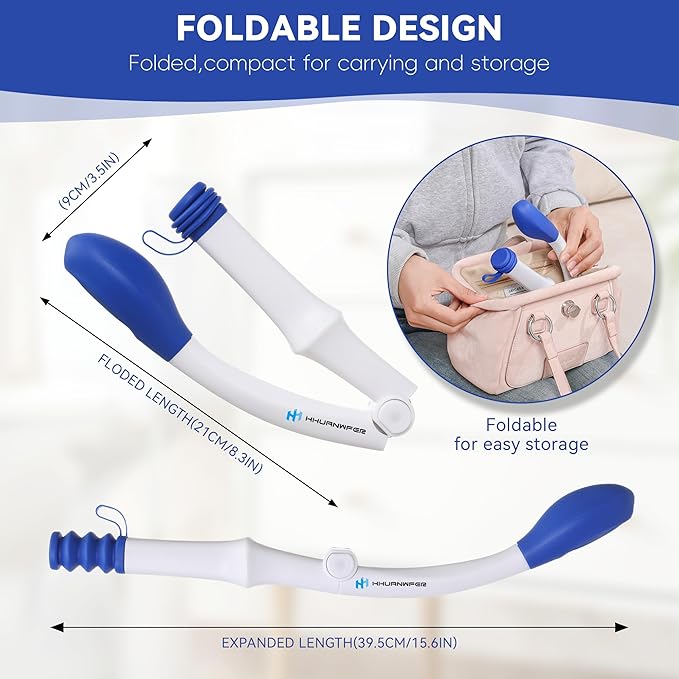 Foldable Toilet Aid（2Pack）, Long Comfort Wipe Wand Bottom Buddy Toilet Self Tissue Aids for Toileting, Self Help Wipe Butt for Fat People Limited Mobility,Elderly, Pregnancy
