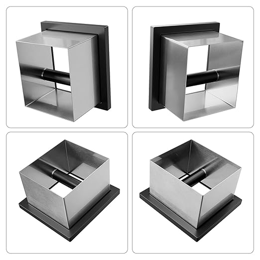 SANTOW Bottomless Knock Box Chute, Open Bottom Knock Box Chute, Built-in Desktop Waste Bucket, 3.2L Stainless Steel Bottomless Knocking Residue Box for Home, Cafe, Restaurant and Hotel Use