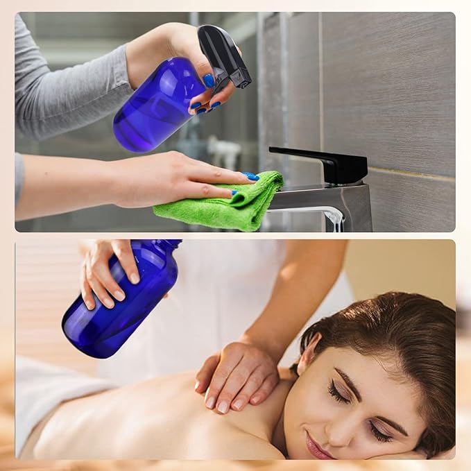 Wedama Glass Spray Bottles, 16 oz Glass Spray Bottles for Cleaning Solutions and Essential Oils, Refillable Empty Spray Bottle with Adjustable Nozzles for Alcohol, Plant and Hair Care (1 Pack)