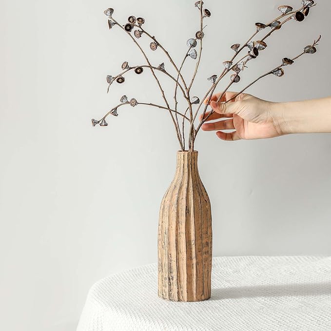 Natural Branch Design Ceramic Vase:Decorative Flower Vase for Modern Home Decor,Handmade Pottery Vase for Home Decor, Living Room,Kitchen,Office,Bedroom,CenterpieceTable Decorations-15inch Brown Color