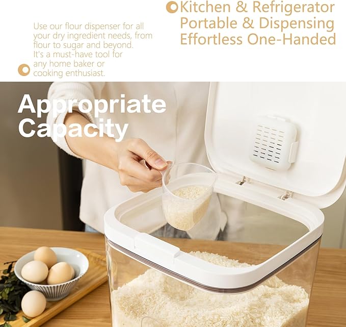 Flour Container 20LBS - 10 L /10.5 QT /10 KG - Rice Container Storage Food Grain Container Bins Household for Kitchen Pantry Organization (11L)