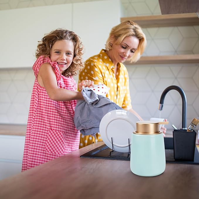 Soap Dispenser Ceramic with Easy-to-Press Pump Hand Lotion Liquid Dispenser for Shampoo Bathroom Kitchen 12 oz