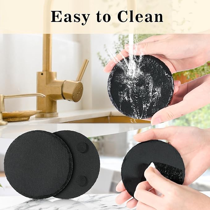 48 PCS Round Slate Drinks Coasters Bulk for Laser Engraving, MAPRIAL 4 Inch Handmade Black Rustic Stone Coaster Laser Blanks with Anti-Scratch Backing for Engraver, Wedding, Gifts, Home Decor, Bar