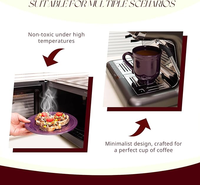 Pearl Dots Stoneware Dinnerware Set (20pc Set, Purple)