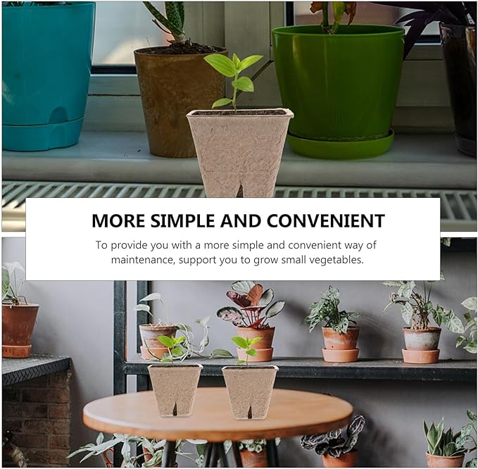 40pcs Biodegradable Pulp Planting Flower Pots Germination Starter Cups with Labels for Seedling Growth Breathable Containers for Garden Nursery