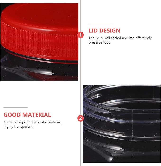 5pcs Airtight Hexagonal Storage Canisters with Lids Dry Food Jars for Kitchen Pantry Cereals Nuts Preservation Transparent Plastic Containers